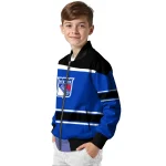 custom new york rangers stripe statement blue black bomber jacket best selling