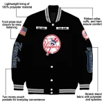 custom new york yankees american flag skull black varsity jacket best selling
