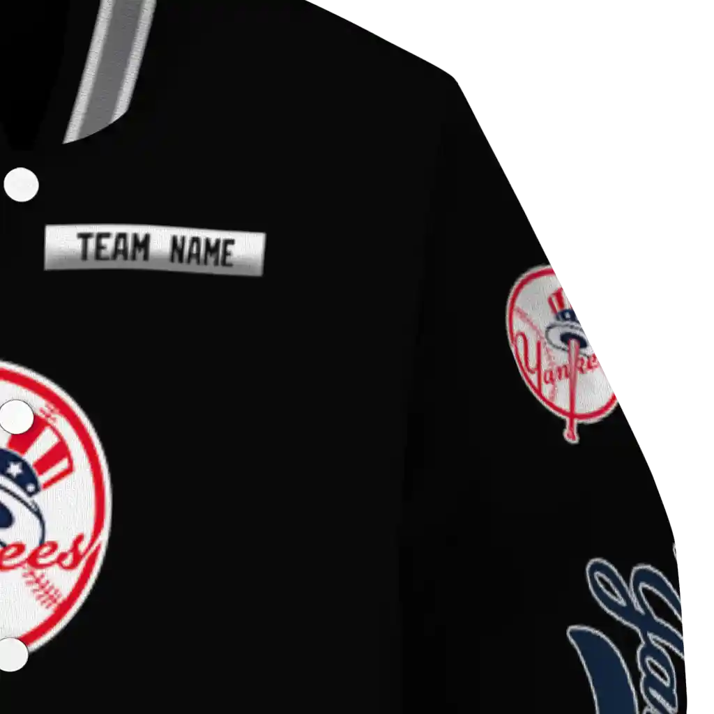 custom new york yankees american flag skull black varsity jacket premium grade custom new york yankees american flag skull black varsity jacket premium grade