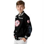 custom new york yankees american flag skull black varsity jacket best selling