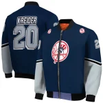 custom new york yankees chevron style navy bomber jacket best selling