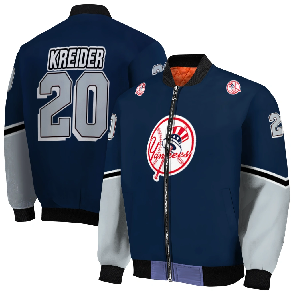 custom new york yankees chevron style navy bomber jacket best selling custom new york yankees chevron style navy bomber jacket best selling