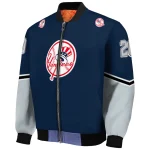 custom new york yankees chevron style navy bomber jacket best selling