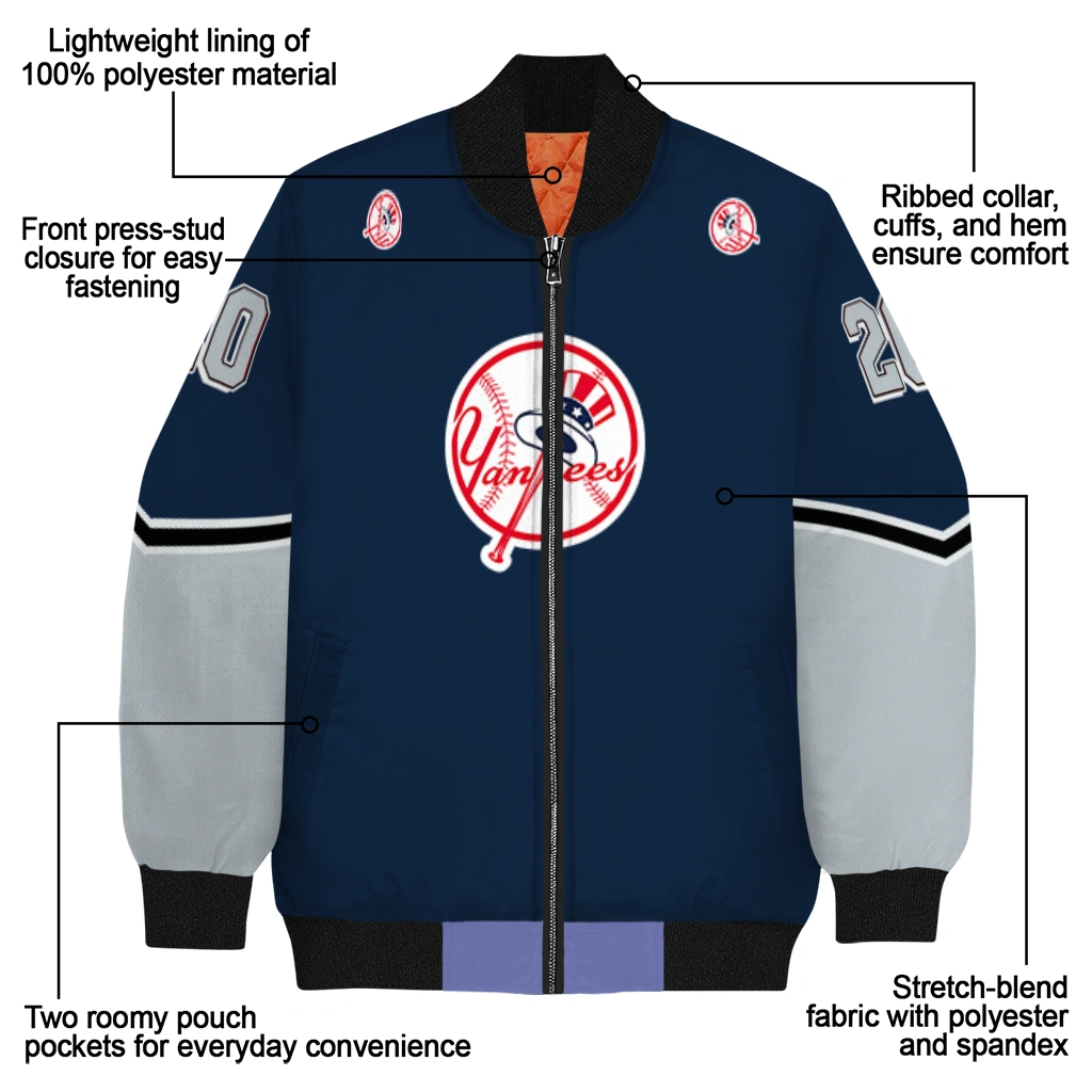 custom new york yankees chevron style navy bomber jacket new arrival custom new york yankees chevron style navy bomber jacket new arrival