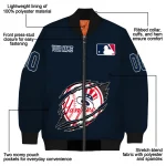 custom new york yankees claw gash navy bomber jacket best selling
