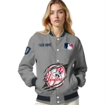 custom new york yankees claw rend grey varsity jacket best selling