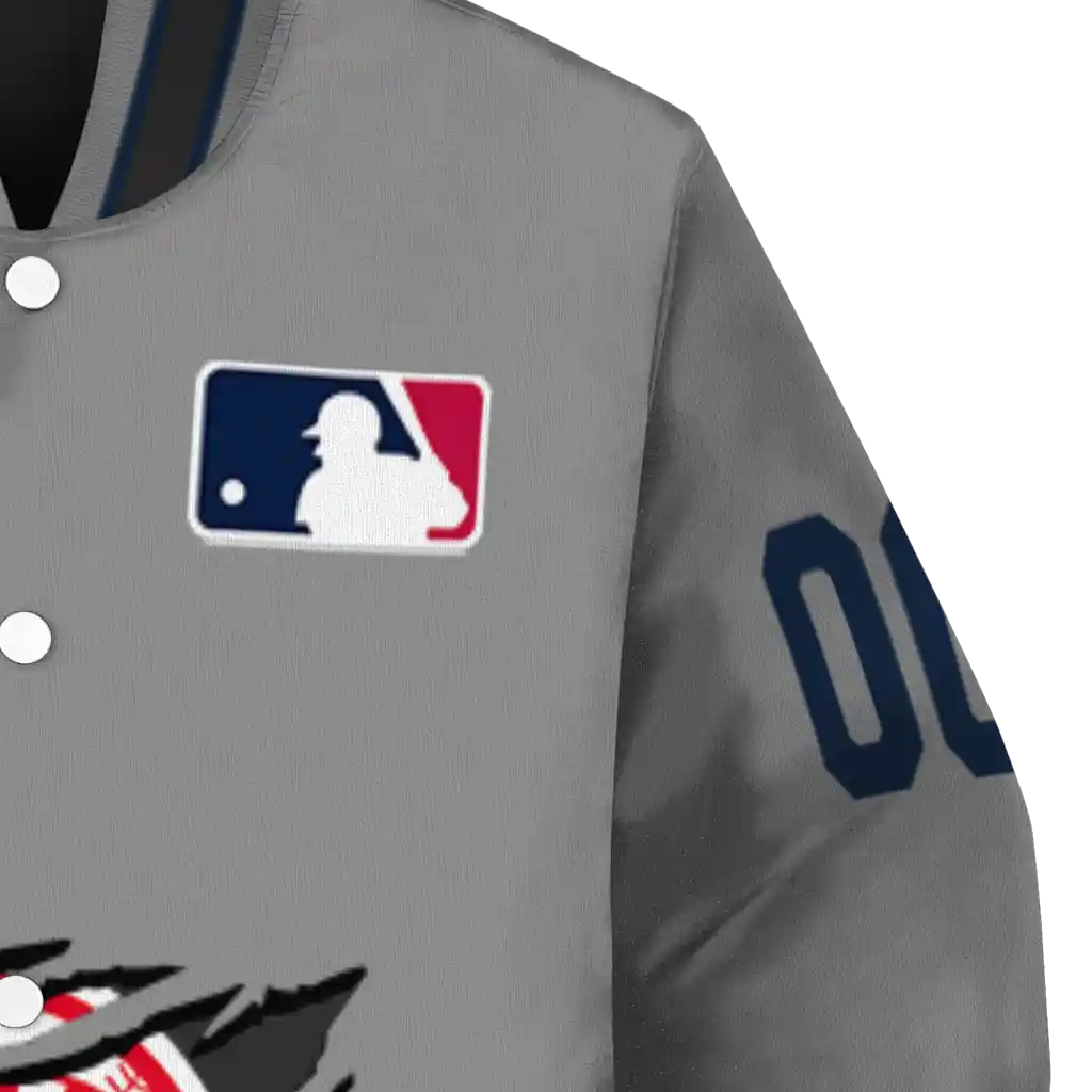 custom new york yankees claw rend grey varsity jacket premium grade custom new york yankees claw rend grey varsity jacket premium grade