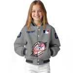 custom new york yankees claw rend grey varsity jacket best selling