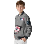 custom new york yankees claw rend grey varsity jacket best selling