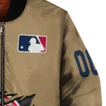 custom new york yankees claw swipe beige bomber jacket best selling