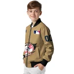 custom new york yankees claw swipe beige bomber jacket best selling