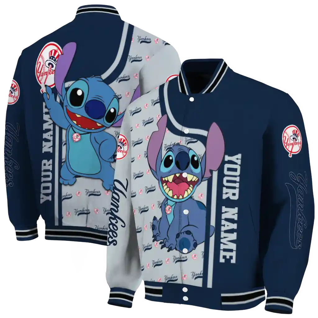 custom new york yankees stitch laughing navy varsity jacket fashion forward custom new york yankees stitch laughing navy varsity jacket fashion forward