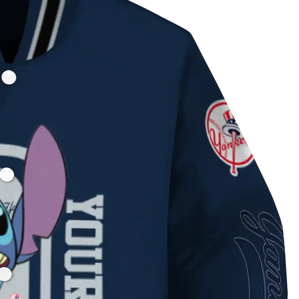 custom new york yankees stitch laughing navy varsity jacket premium grade custom new york yankees stitch laughing navy varsity jacket premium grade