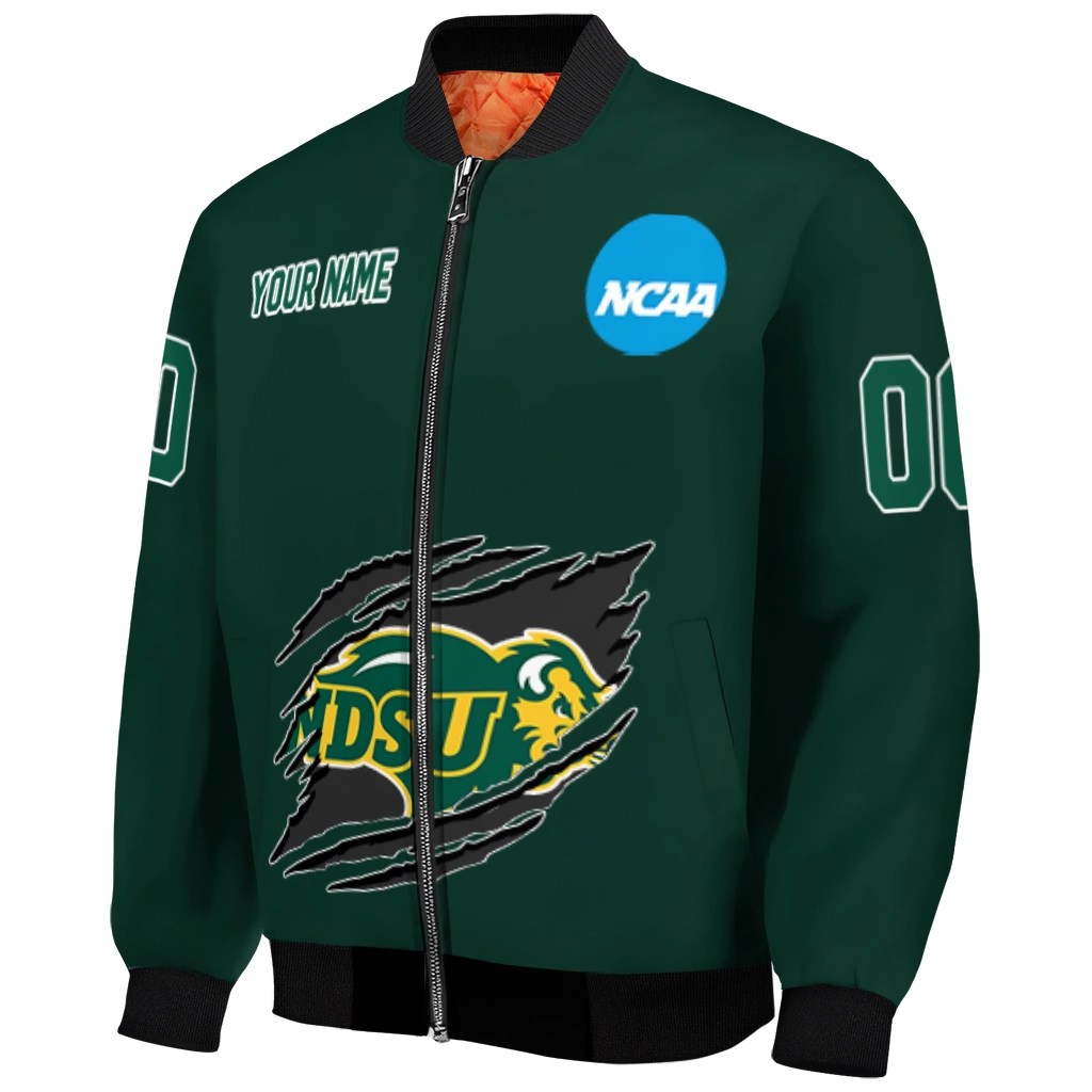 custom north dakota state bison claw mark green bomber jacket fashion forward custom north dakota state bison claw mark green bomber jacket fashion forward