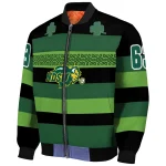 custom north dakota state bison clover green lines green black bomber jacket best selling