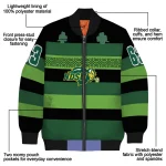 custom north dakota state bison clover green lines green black bomber jacket best selling