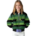 custom north dakota state bison clover green lines green black bomber jacket best selling
