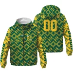 custom north dakota state bison trellis mesh green windbreaker jacket best selling