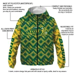 custom north dakota state bison trellis mesh green windbreaker jacket best selling