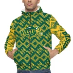custom north dakota state bison trellis mesh green windbreaker jacket best selling