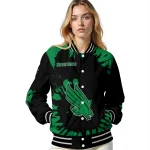 custom north texas mean green burst splatter green varsity jacket best selling