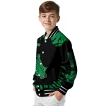 custom north texas mean green burst splatter green varsity jacket best selling