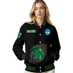 custom north texas mean green claw shred black varsity jacket best selling