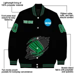 custom north texas mean green claw shred black varsity jacket best selling