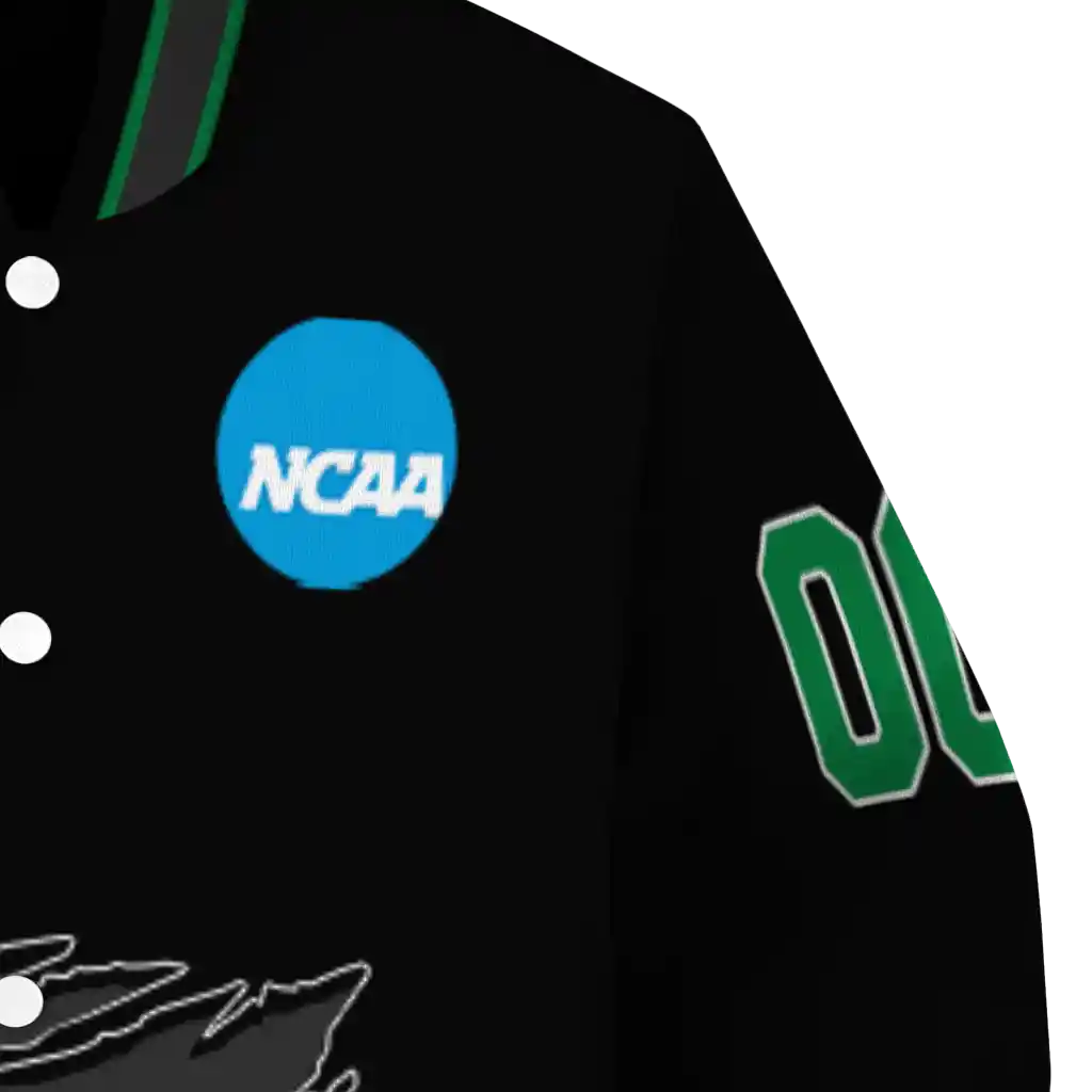 custom north texas mean green claw shred black varsity jacket premium grade custom north texas mean green claw shred black varsity jacket premium grade