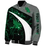 custom north texas mean green electric flash green varsity jacket best selling