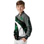 custom north texas mean green electric flash green varsity jacket best selling