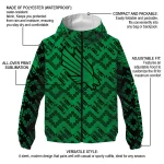 custom north texas mean green trellis mesh green windbreaker jacket best selling