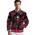 custom northern illinois huskies antlers motif red black varsity jacket best selling