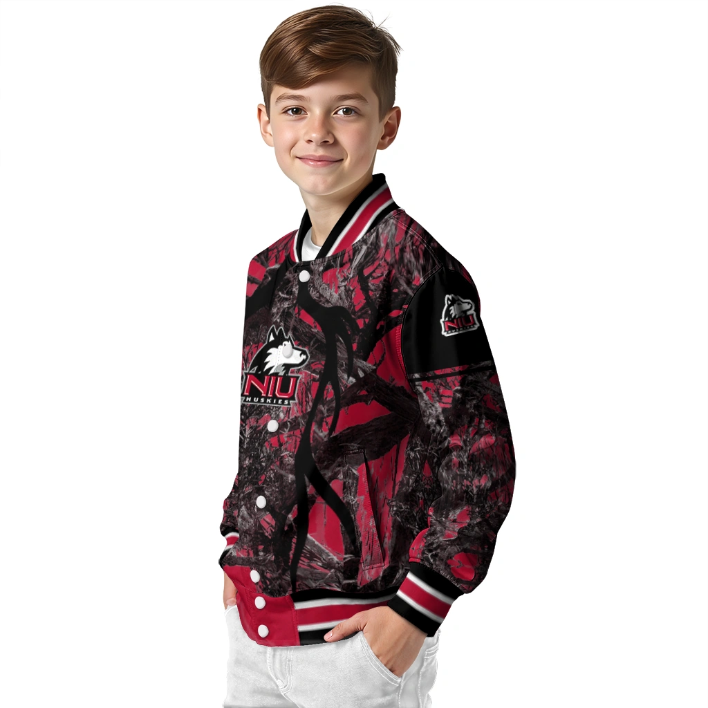 custom northern illinois huskies antlers motif red black varsity jacket trendy custom northern illinois huskies antlers motif red black varsity jacket trendy
