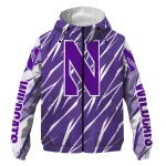 custom northwestern wildcats abstract streaks purple windbreaker jacket best selling