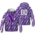 custom northwestern wildcats abstract streaks purple windbreaker jacket best selling