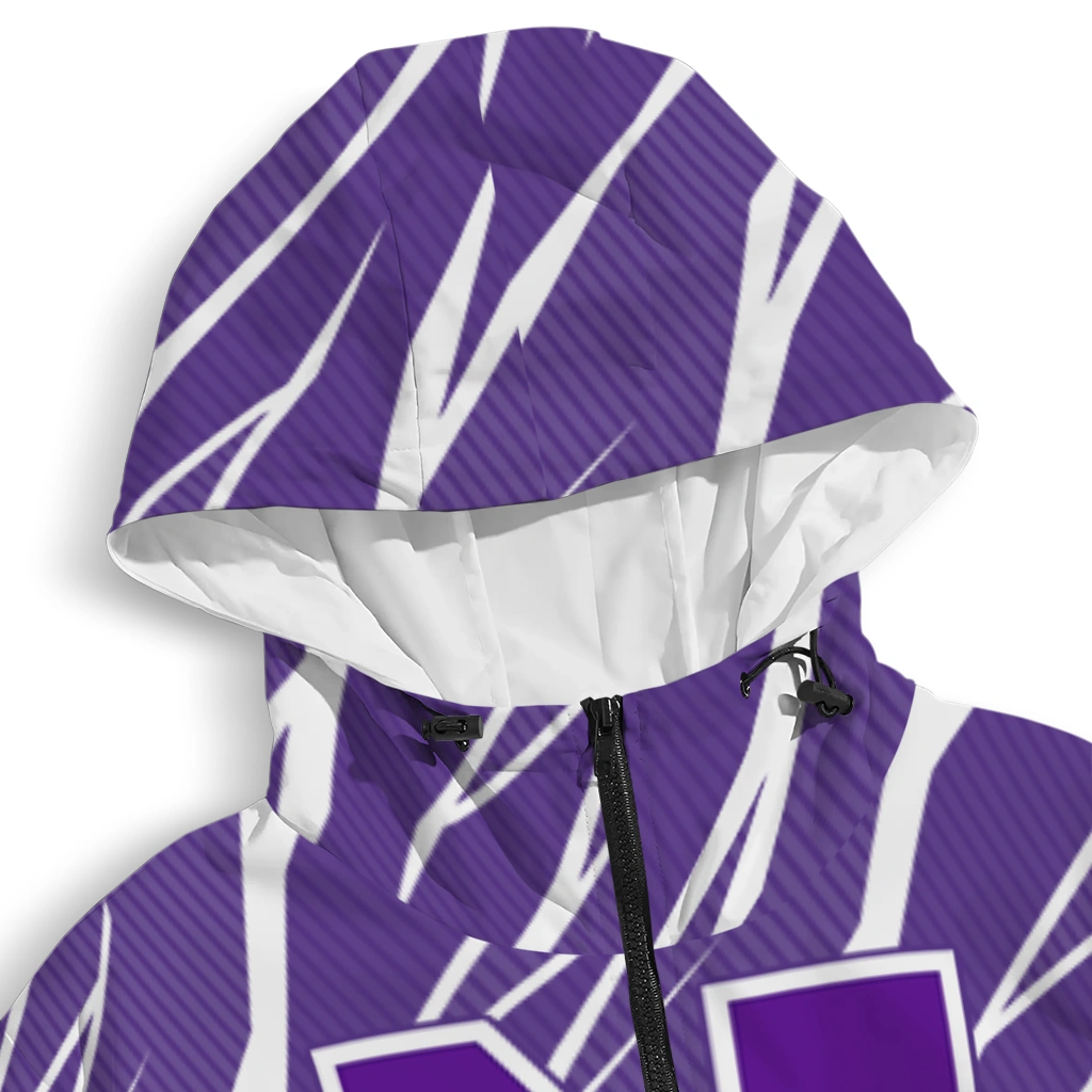 custom northwestern wildcats abstract streaks purple windbreaker jacket premium grade custom northwestern wildcats abstract streaks purple windbreaker jacket premium grade