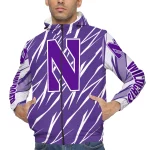 custom northwestern wildcats abstract streaks purple windbreaker jacket best selling