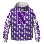 custom northwestern wildcats lightning strike grid purple windbreaker jacket best selling