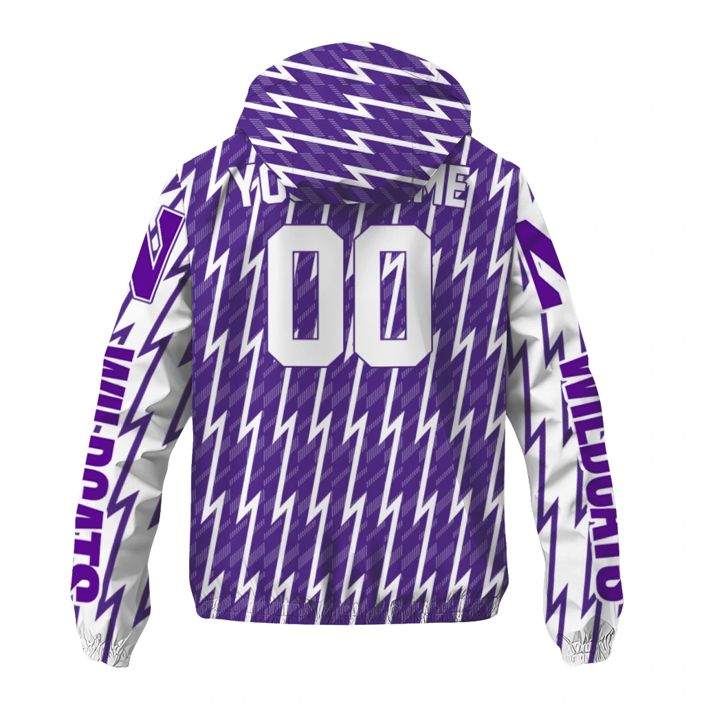 custom northwestern wildcats lightning strike grid purple windbreaker jacket fashion forward custom northwestern wildcats lightning strike grid purple windbreaker jacket fashion forward