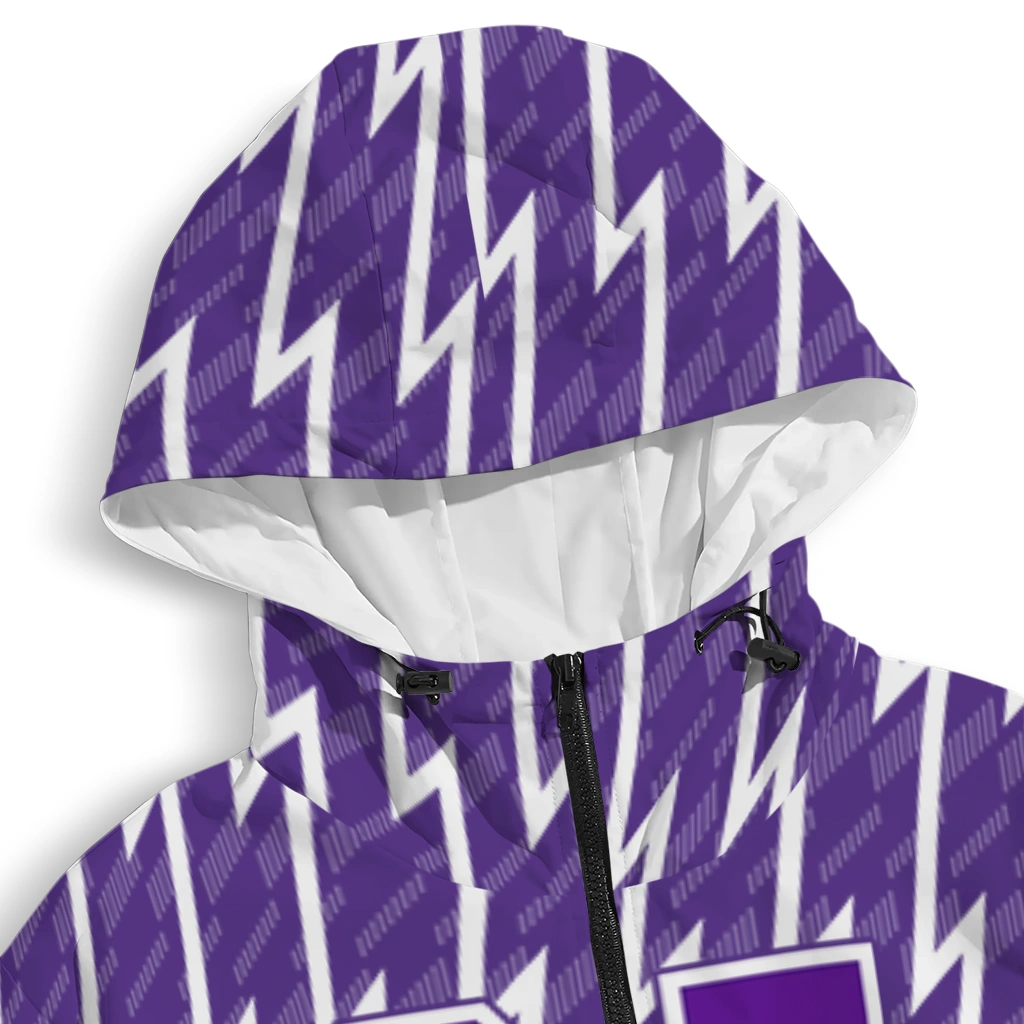 custom northwestern wildcats lightning strike grid purple windbreaker jacket premium grade custom northwestern wildcats lightning strike grid purple windbreaker jacket premium grade