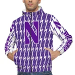 custom northwestern wildcats lightning strike grid purple windbreaker jacket best selling