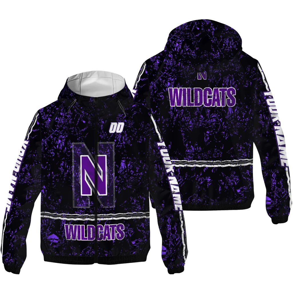 custom northwestern wildcats shards cluster purple windbreaker jacket high quality custom northwestern wildcats shards cluster purple windbreaker jacket high quality