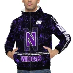 custom northwestern wildcats shards cluster purple windbreaker jacket best selling
