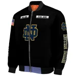 custom notre dame fighting irish american flag skull black bomber jacket best selling