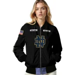 custom notre dame fighting irish american flag skull black bomber jacket best selling