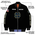 custom notre dame fighting irish american flag skull black bomber jacket best selling