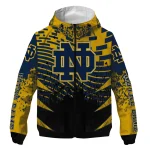 custom notre dame fighting irish brick motion navy black windbreaker jacket best selling