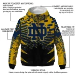 custom notre dame fighting irish brick motion navy black windbreaker jacket best selling