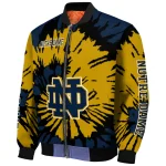 custom notre dame fighting irish burst splatter navy bomber jacket best selling